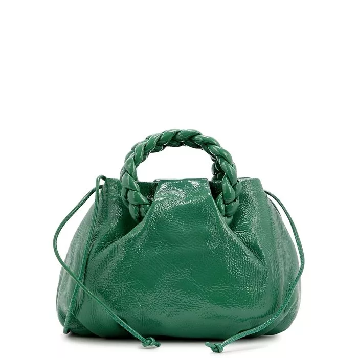 Hereu Bombon Crinkled Leather Cross-body Bag in Green