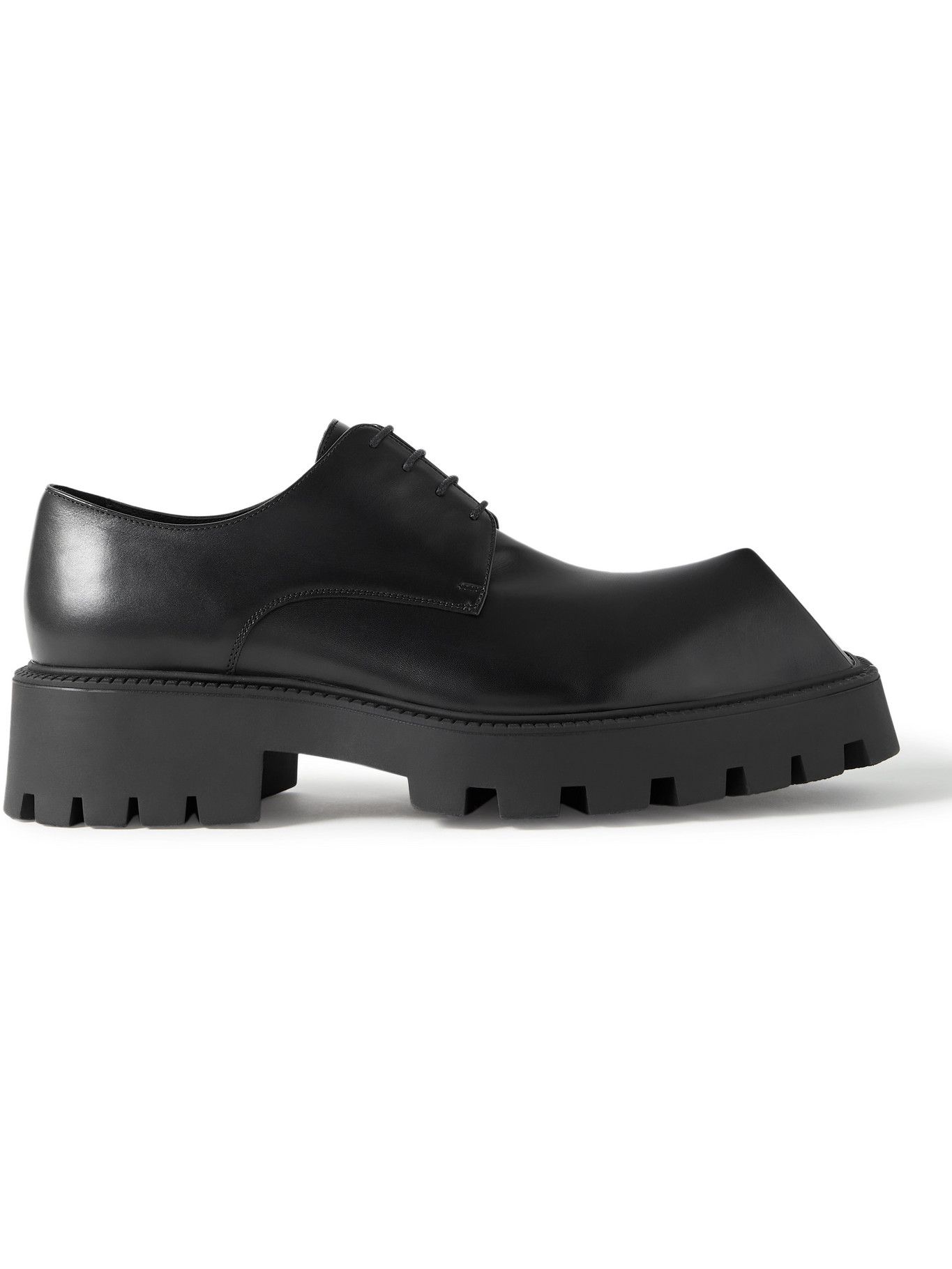sti lammelse Forstyrrelse Balenciaga Rhino Leather Derby Shoes in Black | Stylemi
