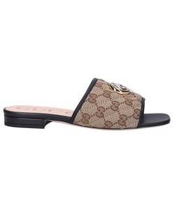 women's gg lamé slide sandal