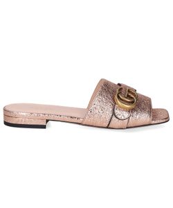 women's gg lamé slide sandal
