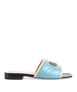 women's gg lamé slide sandal