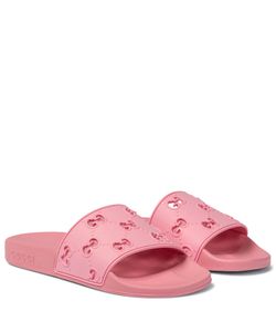 women's gg lamé slide sandal