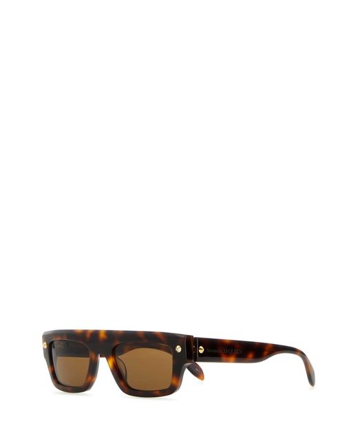 Alexander Mcqueen Women's Brown Multicolor Acetate Sunglasses Exterior Occhiali Da Sole