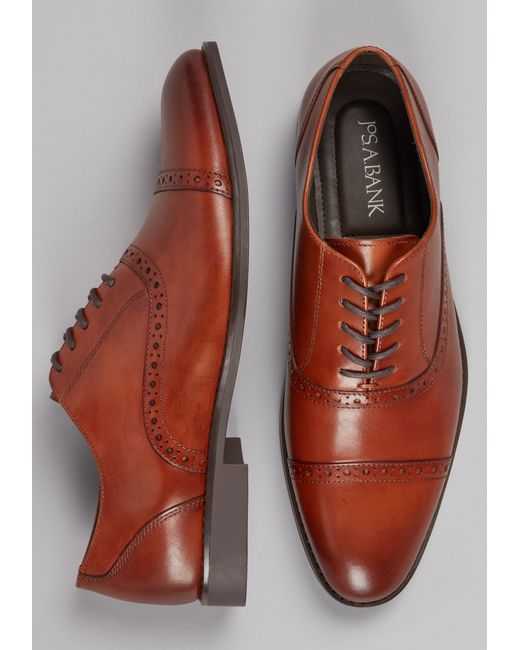 Jos. A. Bank Men's Brown Cap Toe Oxfords 9.5 D Width Shoes
