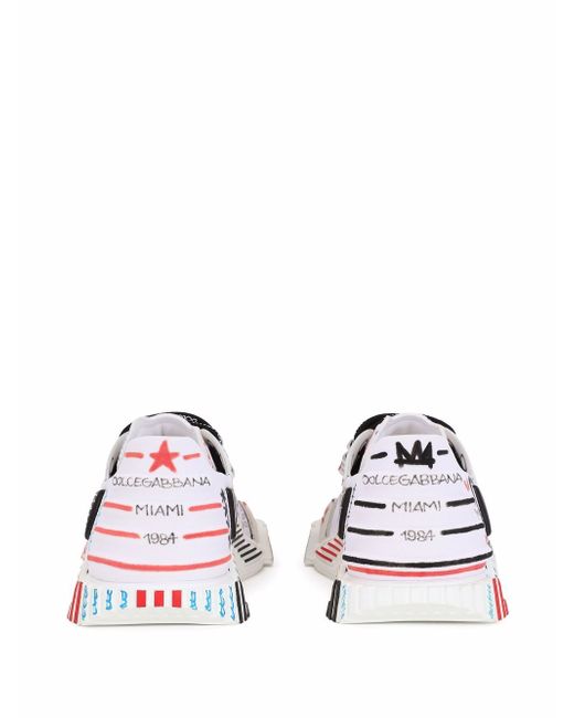 Dolce & Gabbana graffiti logo-print sneakers in White