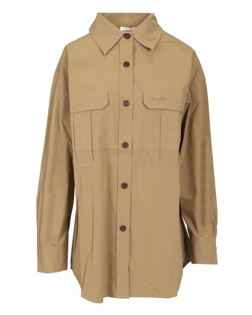 P.A.R.O.S.H. Women's Beige Ninja Cotton Shirt