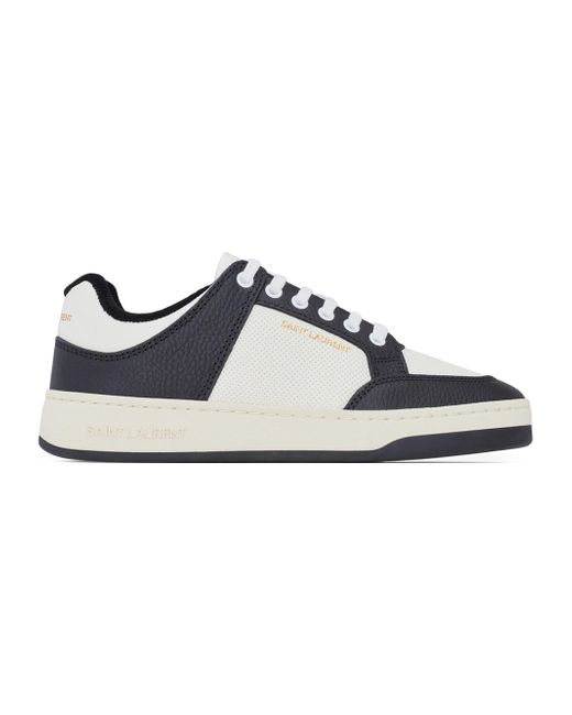 Saint Laurent Women's White Sl/61 Low-Top Sneakers Grained Leather