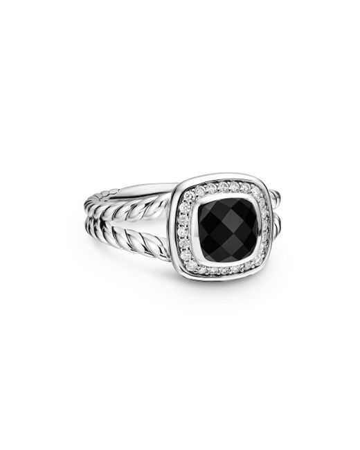 David Yurman Petite Albion Ring With Pavé Diamonds Da Women Di Colore Nero