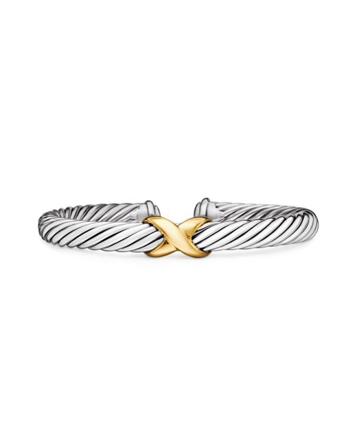 David Yurman X Crossover Bracelet With 14k Da Women Di Colore Giallo