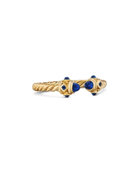 David Yurman Renaissance Open Ring 18k Gold With Gemstones Da Women Di Colore Blu