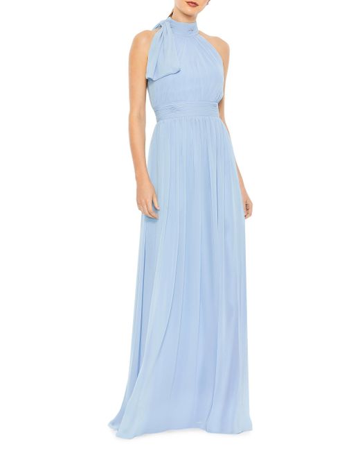 Mac Duggal Sleeveless Chiffon Gown Da Women Di Colore Blu
