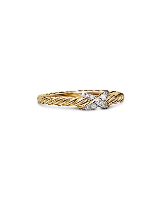 David Yurman Women's Yellow Petite X Ring 18k Gold