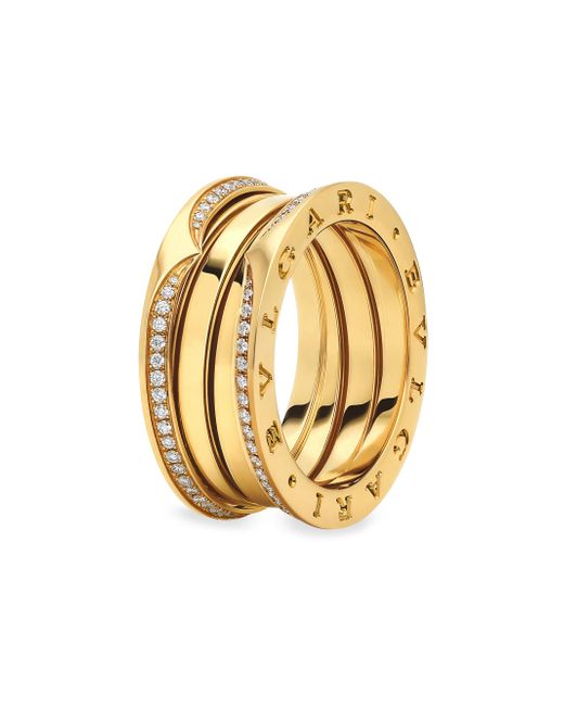 Bvlgari B. Zero1 18k 0.43 Tcw Diamond 3-Band Ring Da Women Di Colore Giallo