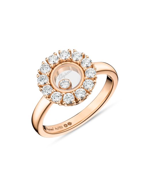 Chopard Women's Pink Happy Diamonds 18k 0.89 Tcw Diamond Ring 5.75