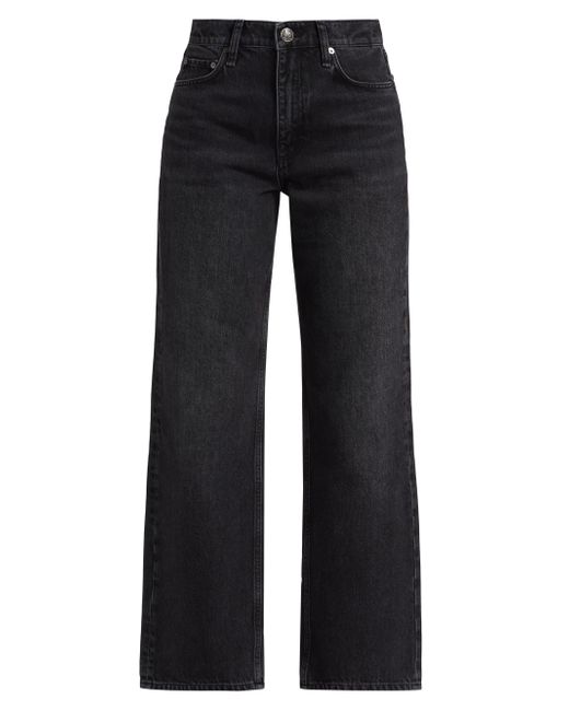 Rag & Bone Women's Gray Shea High-Rise Straight-Leg Cropped Jeans