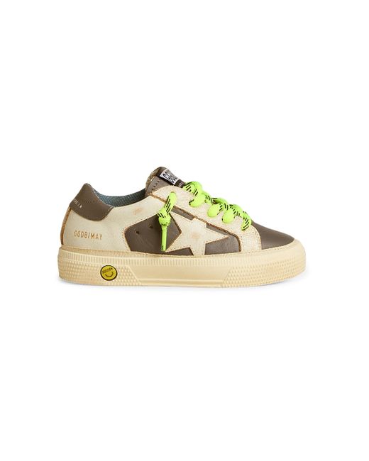 Golden Goose Babys Little Kids May Leather Platform Sneakers 4 Child Da Women Di Colore Marrone