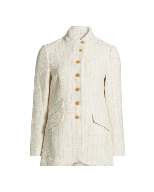 Rag & Bone Slade Long Tweed Blazer Da Women Di Colore Bianco