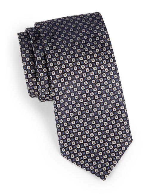 Canali Men's Blue Floral Tie