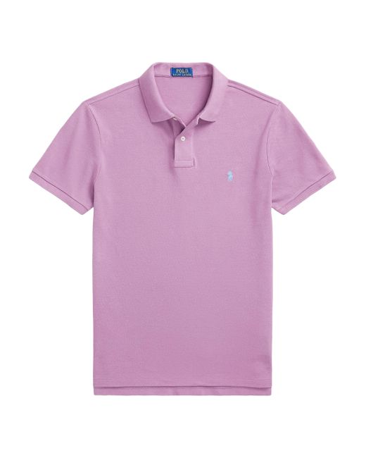 Polo Ralph Lauren Custom-Slim-Fit Mesh Polo Shirt Large Da Men Di Colore Rosa