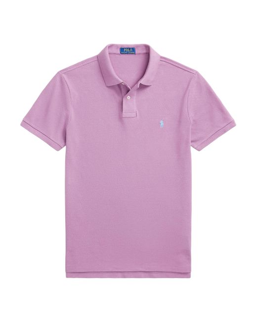 Polo Ralph Lauren Custom-Slim-Fit Mesh Polo Shirt Large Da Men Di Colore Rosa