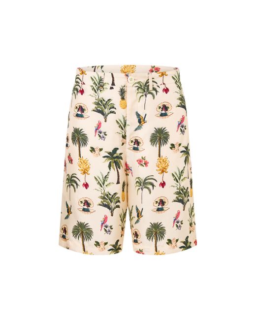 Camilla X Lotus Mid-Length Shorts Da Men Di Colore Bianco