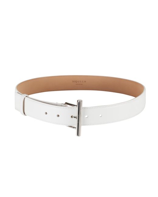 Mcqueen Sling Leather Belt Medium Da Women Di Colore Argento