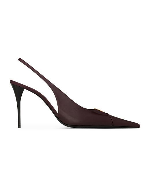 Saint Laurent Women's Black Babylone Breteuil Slingback Pumps
