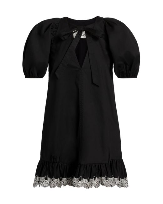 Kika Vargas Kimberly Lace-Trim Stretch-Cotton Minidress Da Women Di Colore Nero
