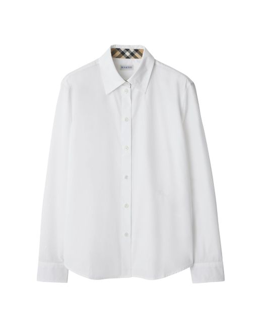 Burberry Women's White Regular Fit Poplin Shirt