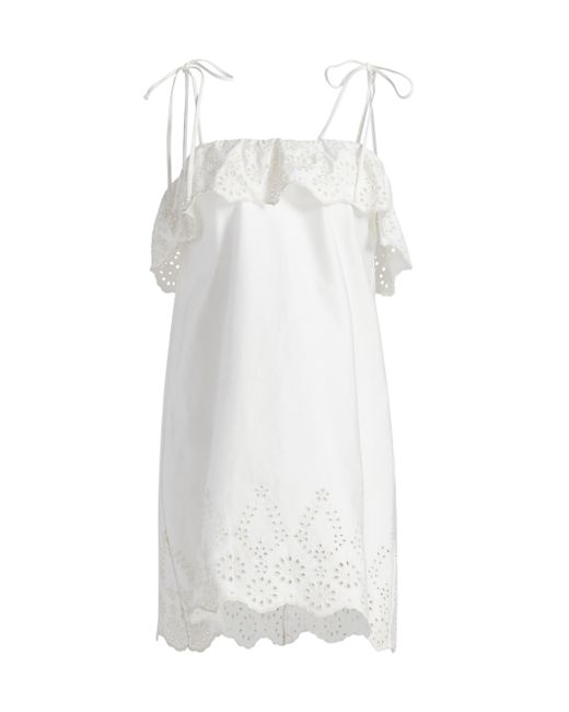 Kika Vargas Women's White Yvonne Floral Eyelet Dress