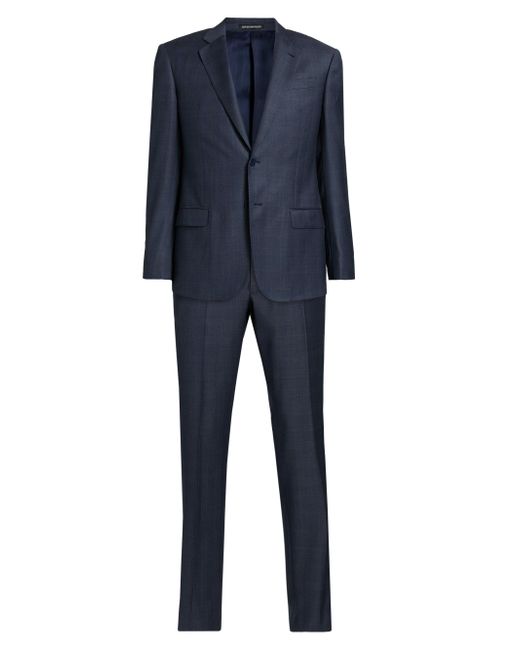 Emporio Armani Men's Gray Plaid Single-Breasted Suit