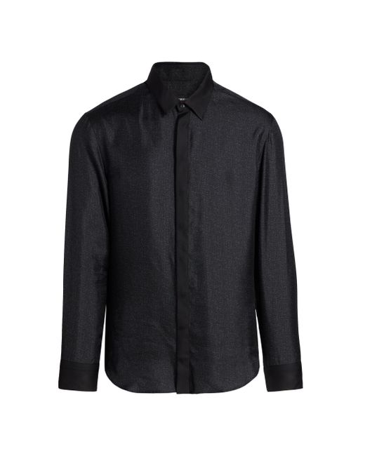 Giorgio Armani Men's Black Sequined Tux Shirt