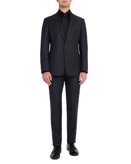 Giorgio Armani Men's Dark Blue Micro Pinstriped Virgin Single-Breasted Suit