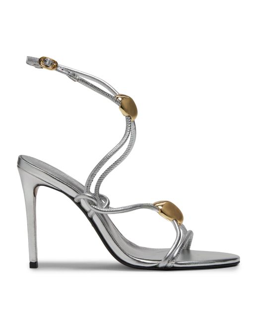 Schutz Women's Silver Hera Metallic 100mm Heeled Sandals