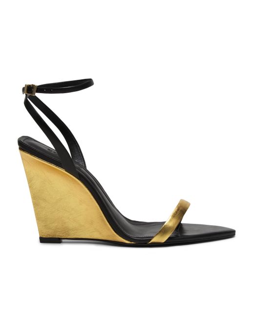 Schutz Women's Black Melanie 100mm Wedge Sandals