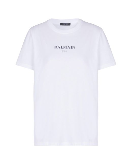 Balmain Women's White Logo Graphic T-Shirt
