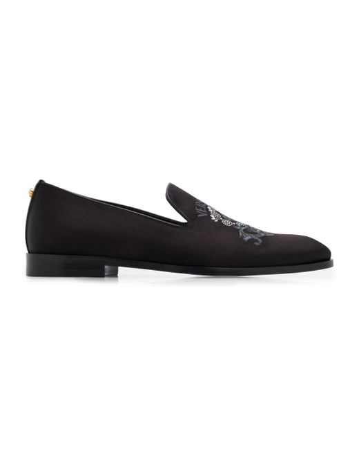 Versace Embellished Medusa Loafers Gold Da Men Di Colore Nero