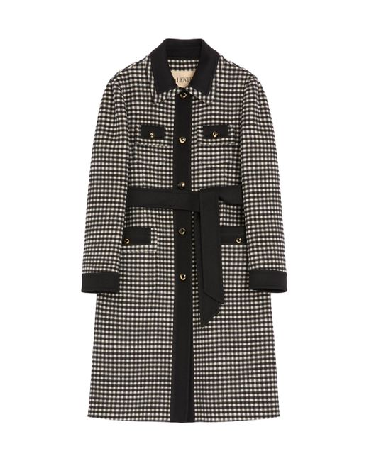 Valentino Garavani Women's Black Micro Vichy Coat