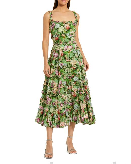 Mac Duggal Women's Multicolor Cocktail Floral Fit Flare Midi-Dress
