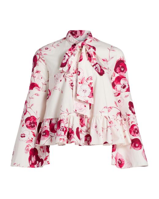 Giambattista Valli Women's Multicolor Floral Poplin Blouse