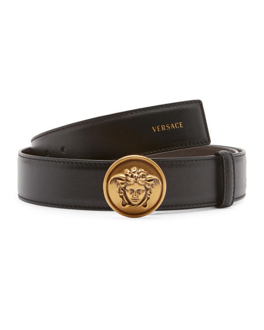 Versace Men's Black Medusa Belt