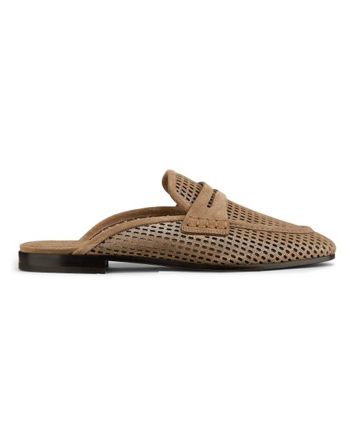 Brunello Cucinelli Women's  Laminated Perforated Mules