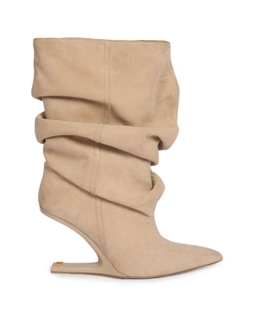 Balmain Women's  95mm Draped Sculptural Ankle Boots