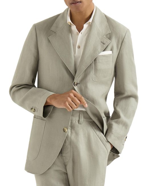 Brunello Cucinelli Men's  Micro Chevron Unlined Blazer