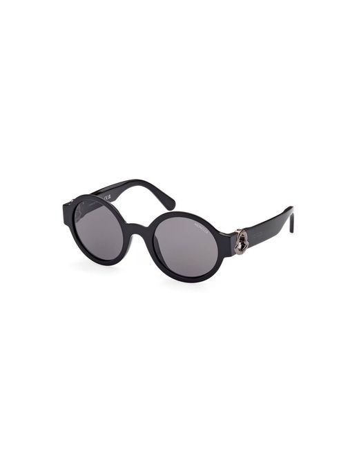 Moncler Women's Black Chic Round Lens Pantographed Sunglasses
