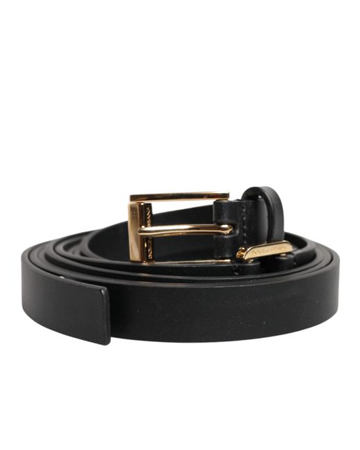 Dolce & Gabbana Double Strap Leather Gold Buckle Belt 115 Cm 46 Inches Da Men Di Colore Nero