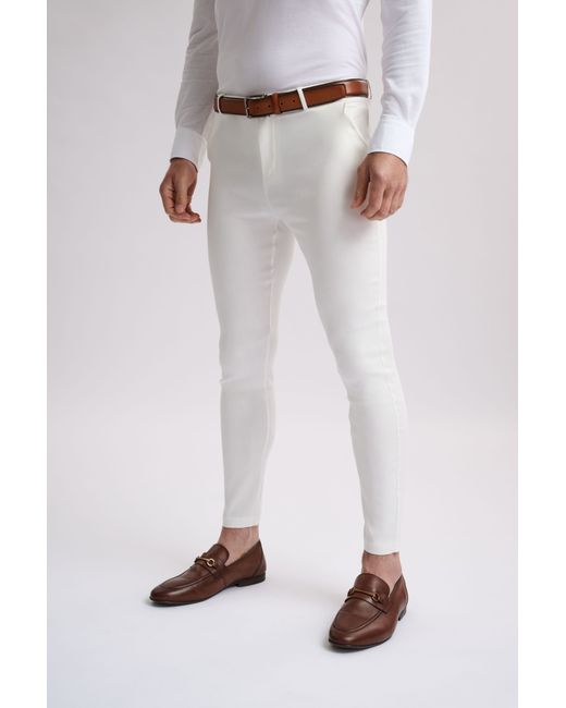 Santoro Milan Monaco Chinos Da Men Di Colore Bianco