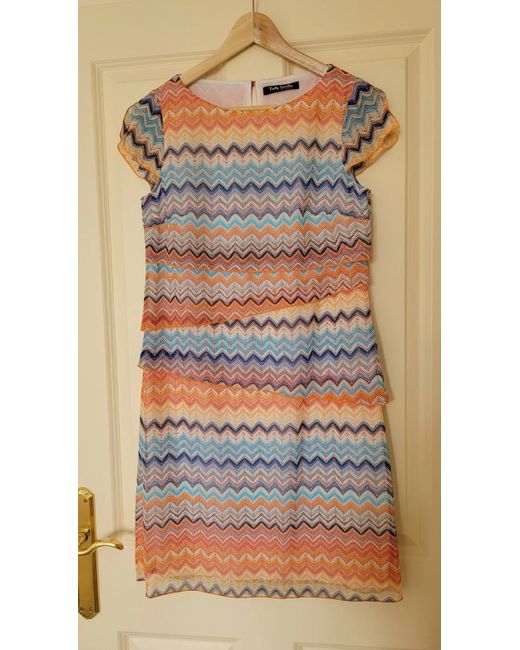 Betty Barclay Bnwot Zig Zag Dress. 8. Orange Navy Summer Wedding  Di Colore Blu