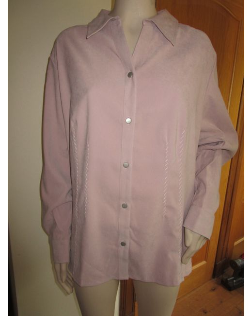 Casual Wear Ladies Shirt Blouse Dusky Plus 24 Peach Skin Feel Embroidered  Di Colore Rosa