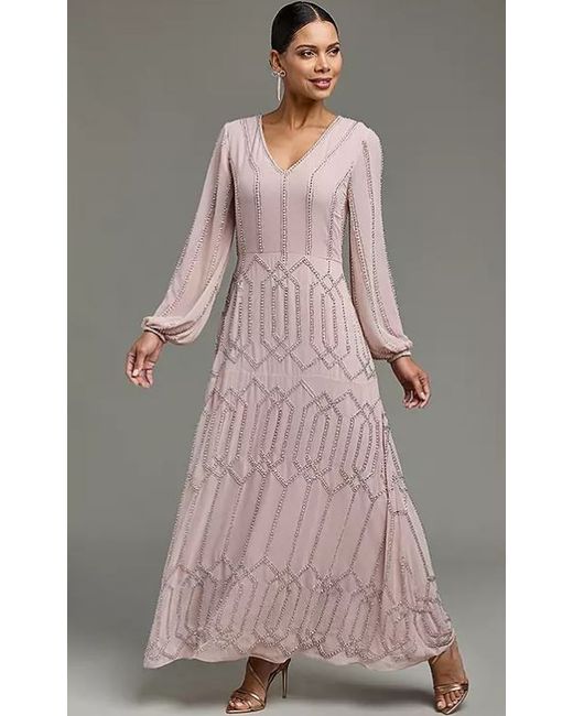 Kaleidoscope Beaded Maxi Dress Blush Uk 18 Plus Fm183-41 Da Women
